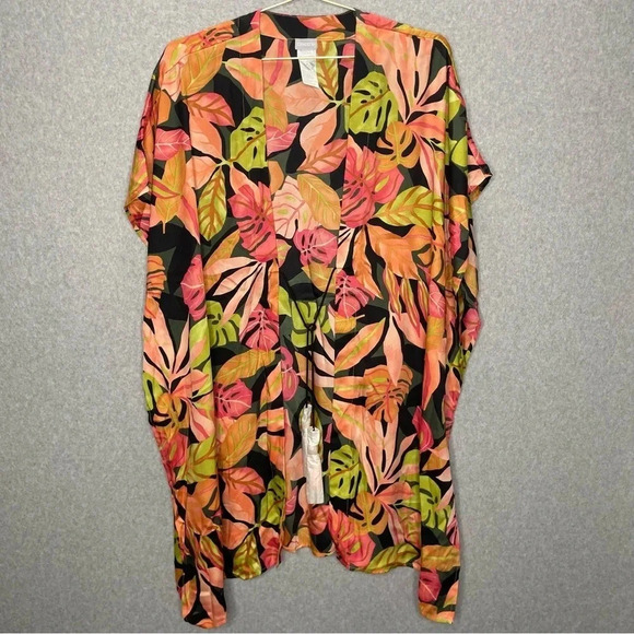 Chico’s NWOT Palm Print Tie Front Kimono - Picture 5 of 10